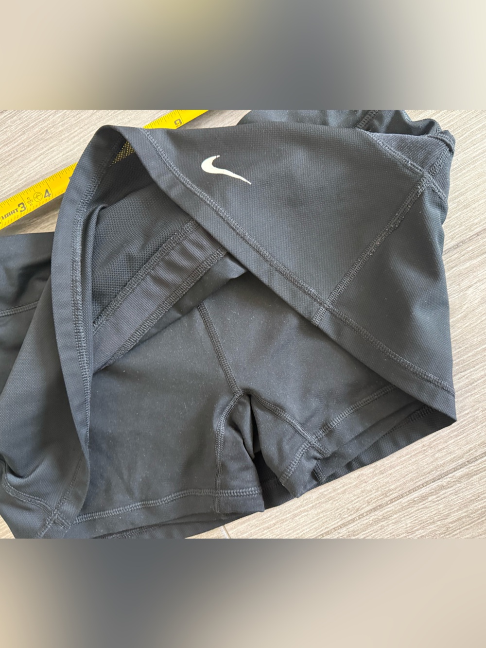Nike|Black Athletic Skort,Micro skirt with White Swoosh•••Athleisure loungewear - Picture 7 of 12